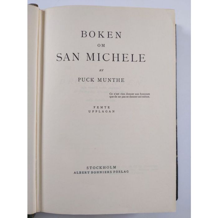 Axel Munthe Boken om San Michele