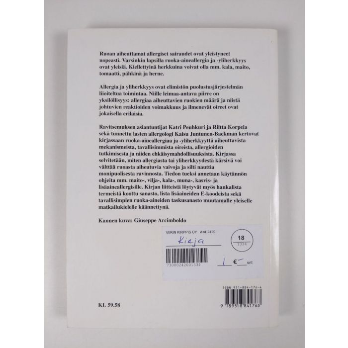 Osta Peuhkuri: Ruoka-aineallergia ja -yliherkkyys | Katri Peuhkuri |  Antikvariaatti Finlandia Kirja