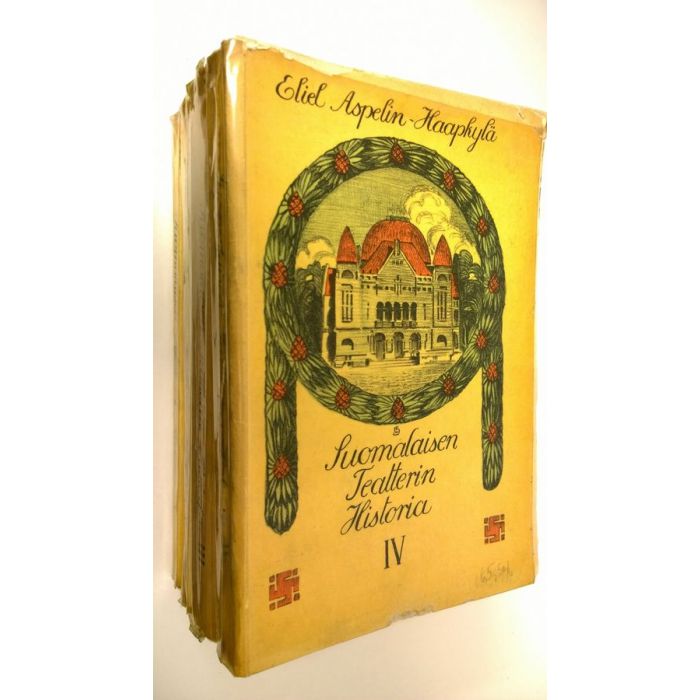 Eliel Aspelin-Haapkylä : Suomalaisen teatterin historia I-IV : Teatterin  esihistoria ja perustaminen ; Puhenäyttämön alkuvuodet ja suomalainen  ooppera 1872-1879 ; Nousuaika 1879-1893 ; Bergbomin loppukausi :  Kansallisteatteri