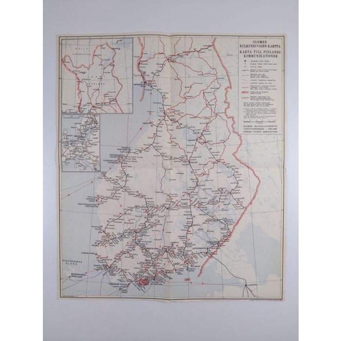 Suomen kulkuneuvojen kartta = Karta till Finlands kommunikationer 1:2000000  (1952)