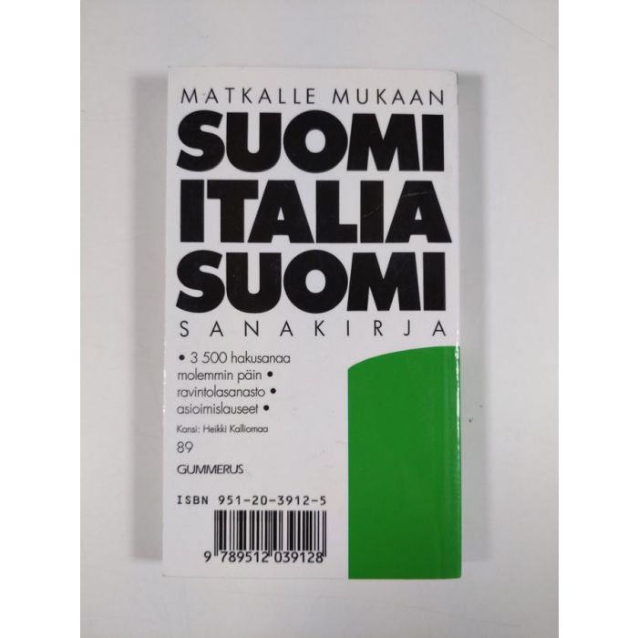 Osta Luukkonen: Suomi-italia-suomi-sanakirja | Marsa Luukkonen |  Antikvariaatti Finlandia Kirja