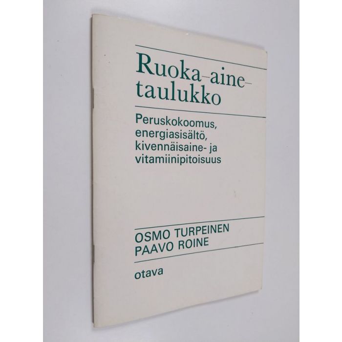 Osmo Turpeinen : Ruoka-ainetaulukko