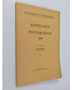 käytetty kirja Esitelmät ja pöytäkirjat 1932