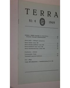 käytetty teos Terra nro 4/1969 (vol 81) : Suomen maantieteellisen seuran aikakauskirja