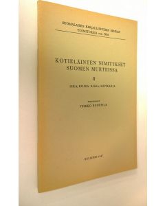 Kirjailijan Veikko Ruoppila käytetty kirja Kotieläinten nimitykset Suomen murteissa 2 : Sika, koira, kissa, siipikarja