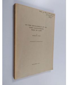 Kirjailijan Marjatta Okko käytetty kirja On the development of the first Salpausselkä, West of Lahti : with 53 figures in text and one map