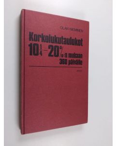 Tekijän Olavi Nieminen  käytetty kirja Korkolukutaulukot kertolaskukoneella suoritettavaa koronlaskua varten 360 päivälle