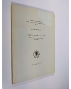 Kirjailijan Ilmari Hustich käytetty kirja Finlands skärgård : en ekonomisk-geografisk översikt (signeerattu)