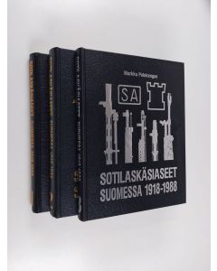 Kirjailijan Markku Palokangas käytetty kirja Sotilaskäsiaseet Suomessa 1918-1988 1-3 : Yleishistoria ; Suomalaiset aseet ; Ulkomaiset aseet