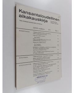 käytetty kirja Kansantaloudellinen aikakauskirja 1971 nide 3