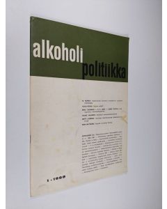 käytetty teos Alkoholipolitiikka 1/1968