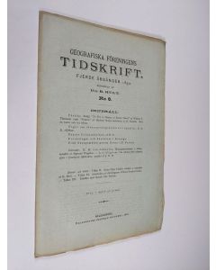 käytetty kirja Geografiska föreningens tidskrift 1892 : fjerde årgången N:o 6