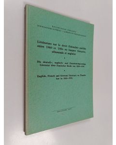 Kirjailijan Veikko Reinikainen käytetty kirja Littérature sur de droit finlandais publiée entre 1860 et 1956 en langues française, allemande et anglaise