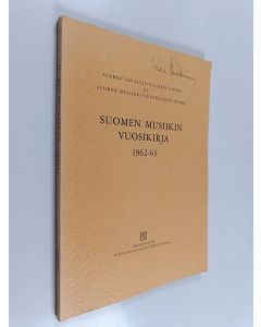 Kirjailijan Veikko Helasvuo käytetty kirja Suomen musiikin vuosikirja 1962-63