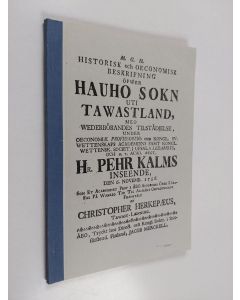 Kirjailijan Christopher Herkepaeus käytetty kirja Historiallinen ja ekonominen selonteko Hauhon pitäjästä Hämeessä