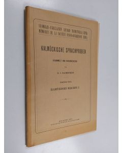 käytetty kirja Kalmückische Sprachproben; 2, 1. Teil - Kalmückische Märchen :