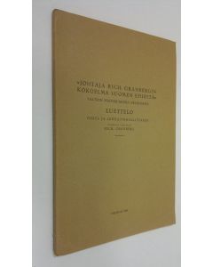 Kirjailijan Richard Granberg käytetty kirja Johtaja Rich Granbergin kokoelma Suomen ehiöitä : Valtion postimuseossa Helsingissä : luettelo (ERINOMAINEN)