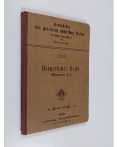 Kirjailijan Paul Posener käytetty kirja Bürgerliches Recht : Allgemeiner Teil