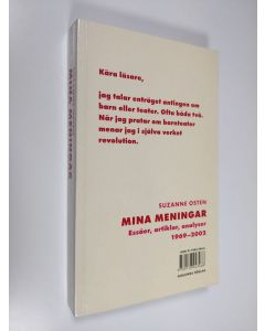 Kirjailijan Suzanne Osten käytetty kirja Mina meningar : essäer, artiklar, analyser 1969-2002