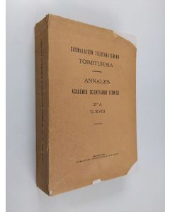 käytetty kirja Suomalaisen Tiedeakatemian Toimituksia - Annales Academiae Scientiarum Fennicae. Ser. A