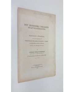 Kirjailijan Gustaf Göran Stenborg käytetty teos Det hebreiska språkets stafvelsedelning (1866)