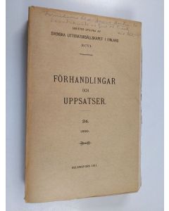 käytetty kirja Förhandlingar och Uppsatser 24 - 1910 (lukematon)