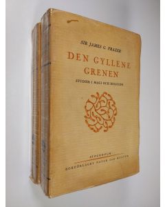 Kirjailijan Sir James G. Frazer käytetty kirja Den gyllene grenen 1-2 : studier i magi och religion