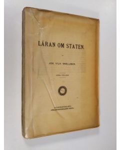 Kirjailijan Johan Vilhelm Snellman käytetty kirja Läran om staten
