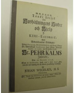 Kirjailijan Johannes Henrici Wegelius käytetty kirja Mielipide yrityksiä taloudenpidon haitoista ja apukeinoista Kemi-Lapinmaassa