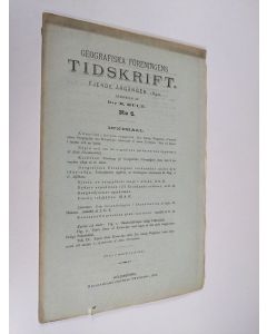 käytetty kirja Geografiska föreningens tidskrift 1892 : fjerde årgången N:o 5