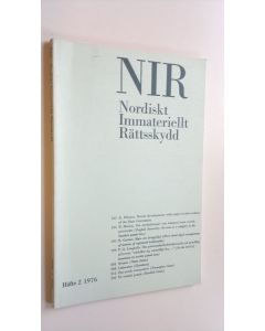 Tekijän ym.  & Gunnar Sterner käytetty kirja NIR Häfte 2 1976 - Nordiskt Immateriellt Rättsskydd