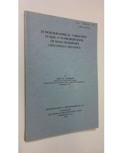 Kirjailijan John W. Aldrich käytetty kirja Ecogeographical variation in size and proportions of song sparrows (Melospiza melodia)