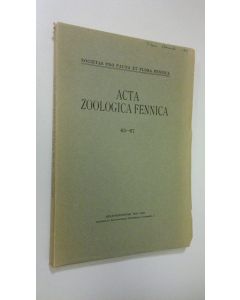 Kirjailijan Sven ym. Nordberg käytetty kirja Acta Zoologica Fennica 63-67 : Researches on the bird fauna of the marine zone in  the Åland Archipelago ; Uber einige typhoplaninen (Tubellaria neorhabdocoela) ; On the numbers of land-birds in Finland ; The v