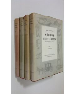 Kirjailijan Eirik Hornborg käytetty kirja Världshistorien från forntid till nutid 1-4 : Gamla tiden ; Medeltiden ; Nya tiden till 1848 ; Nyaste tiden