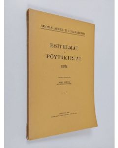 käytetty kirja Esitelmät ja pöytäkirjat 1931