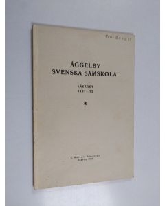käytetty kirja Åggelby svenska samskola Läsaret 1931-32
