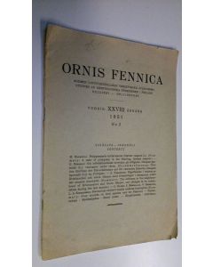 käytetty teos Ornis Fennica 1951 n:o 3