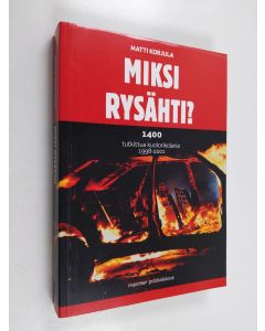 Kirjailijan Matti Korjula käytetty kirja Miksi rysähti : 1400 tutkittua kuolonkolaria 1998-2001