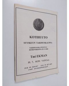 käytetty teos Kotihuuto : syyskuun tarjouskauppa, tarjousaika päättyy keskiviikkona 20.9.2000