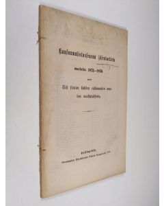 käytetty kirja Kansanwalistusseuran jäsenluettelo wuodelta 1875-1876 : ynnä tili seuran kahden ensimmäisen wuoden waikutuksesta