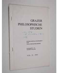 Kirjailijan Arto Siitonen käytetty teos Grazer philosophische studien vol. 21 - 1984 : Tractatus, schön und gut