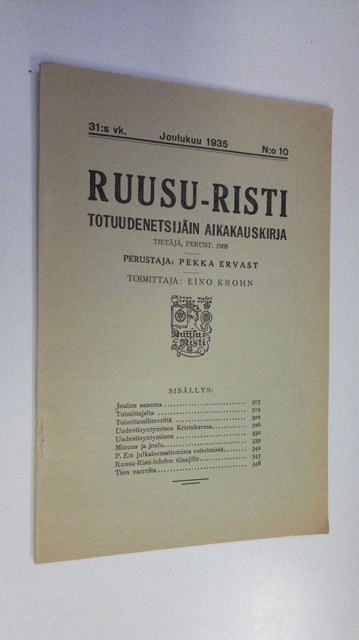 Ruusu-risti n:o 10/1935 : Totuudenetsijäin aikakauskirja