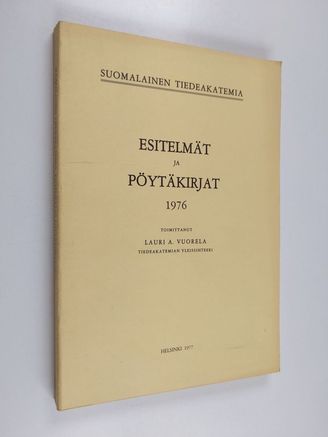 Suomalainen tiedeakatemia : esitelmät ja pöytäkirjat 1976